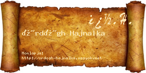 Ördögh Hajnalka névjegykártya